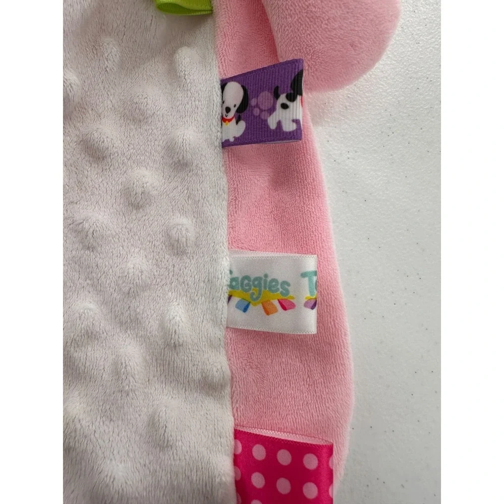 Taggies Pink Bunny Baby Lovey Security Blanket Textured Tags Soft Plush Easter‎